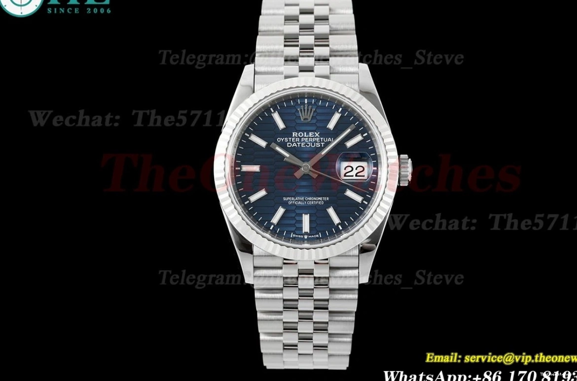 Dial 36mm Jub Datejust SS SS VSF VS3235 126234 Textured Blue 0117